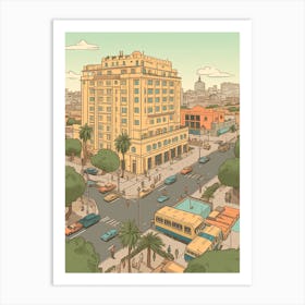 Karachi Pakistan Travel Illustration 4 Art Print