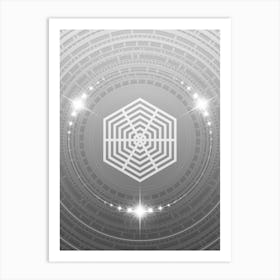 Geometric Glyph in White and Silver with Sparkle Array n.0225 Art Print