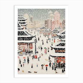 Winter Snow Harbin   China Snow Illustration 2 Art Print