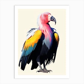Colourful Geometric Bird California Condor Art Print