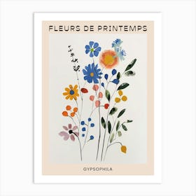 Spring Floral French Poster  Gypsophila 7 Art Print