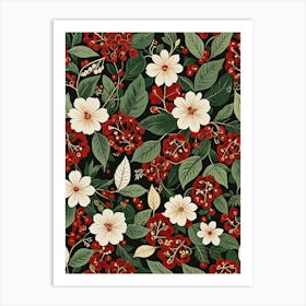 Red And White Flowers Art Print