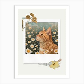 Scrapbook Ginger Cat Fairycore Painting 3 Art Print