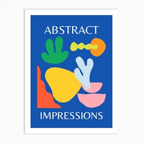 Abstract Impressions Poster 2 Blue Art Print