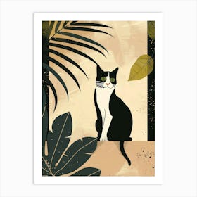 Cat With Leaves 8 Art Print