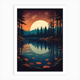Sunset In The Forest 11 Art Print