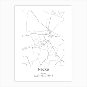 Recke,Germany Minimalist Map Art Print