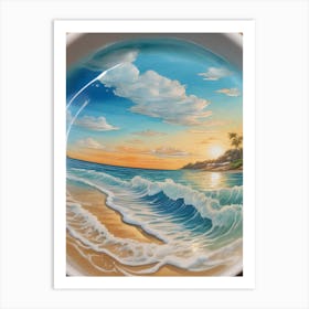 Beach In A Coffee Art Print