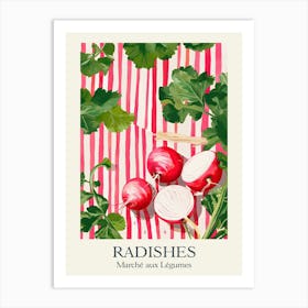 Marche Aux Legumes Radishes Summer Illustration 4 Art Print
