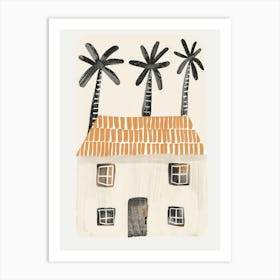 House With Palm Trees 1 Art Print