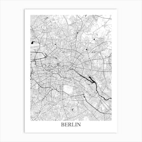 Berlin White Black Art Print