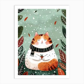 Cat In Winter Art Print