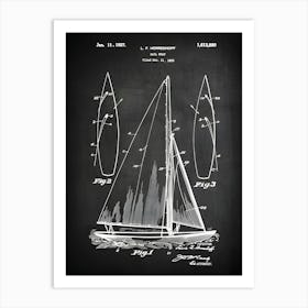 Sailing Boat Patent Print Ship Patent Boat Art Sailing Ship Decor Sail Boat Print Sail Boat Art Patent Print Vb8901 Art Print