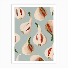 Garlic Pattern Illustration Art Print