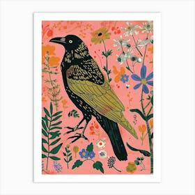 Spring Birds Raven 2 Art Print