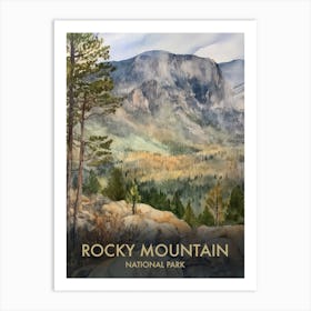 Rocky Mountain National Park Watercolour Vintage Travel Poster 2 Art Print