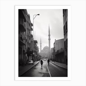 Beirut, Lebanon, Mediterranean Black And White Photography Analogue 7 Art Print