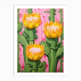 Mexican Style Cactus Illustration Notocactus Cactus 1 Art Print