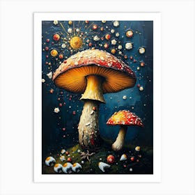 Mushrooms In The Sky Art Print