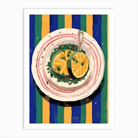 A Plate Of Pumpkins, Autumn Food Illustration Top View 64 Art Print