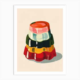 Rainbow Jelly Beige Illustration 1 Art Print