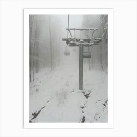 Snowy Ski Lift 1 Art Print