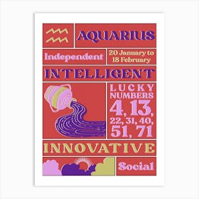 Zodiac Aquarius Art Print