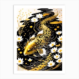 Gold Koi Fish Art Print