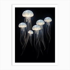 Moon Jellyfish Simple Painting 9 Art Print