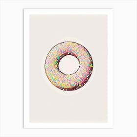 Sprinkles Donut Abstract Line Drawing 2 Art Print