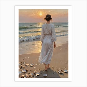 Sunset On The Beach Art Print