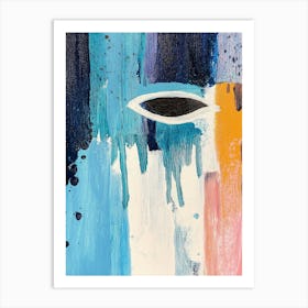 Abstract Blue Acrylic Painting Art Print