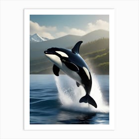 Whale Orca Ocean Fish Animal Sea Water Mammal Marine Swim Seascape Nature Art Print