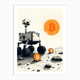 Bitcoin On The Moon 2 Art Print