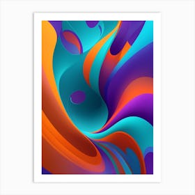 Abstract Colorful Waves Vertical Composition 62 Art Print