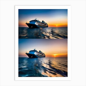 Sunset Cruise Ship-Reimagined 1 Art Print