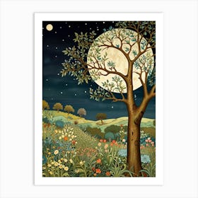 William Morris Moonlight In The Meadow 1 Art Print