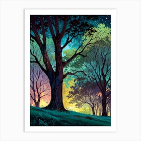 Night In The Forest 15 Art Print