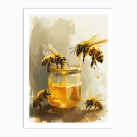 Carpenter Bee Storybook Illustration 12 Art Print