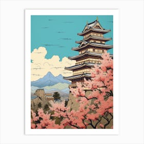 Gifu Castle, Japan Vintage Travel Art 2 Art Print