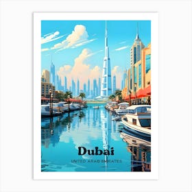 Dubai UAE Abu Dhabi Travel Art Illustration Art Print