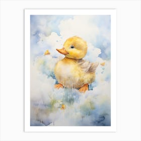 Duckling In The Clouds Watercolour 2 Art Print