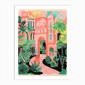 Aczar De Los Reyes Gardens Abstract Riso Style 1 Art Print