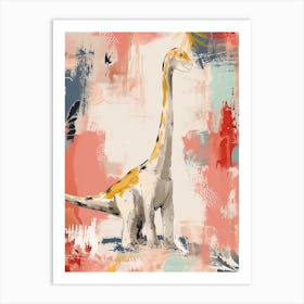 Cute Dinosaur Impasto Pastel Painting 2 Art Print