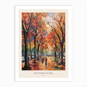 Autumn City Park Painting Battersea Park London 3 Poster Art Print
