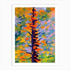 Western Larch tree Abstract Block Colour Art Print