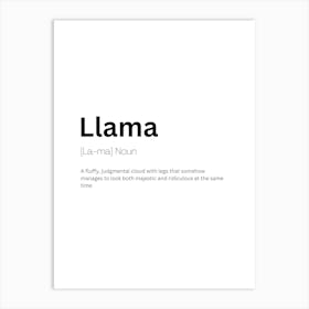 Llama Definition Meaning Art Print