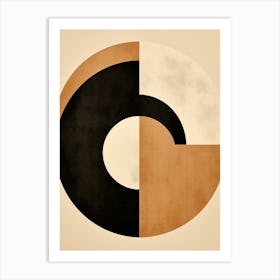 Bauhaus Lullaby: Beige Circles Fantasia Art Print