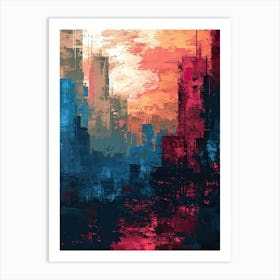 Abstract City | Pixel Minimalism Art Series 2 Art Print