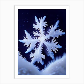 Fernlike Stellar Dendrites, Snowflakes, Soft Colours 1 Art Print